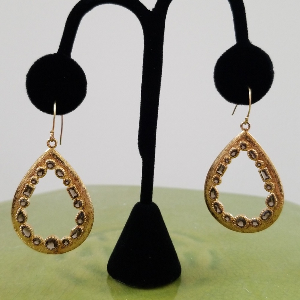 Used .925 Silver Earrings with Gem Accents - Picture 2 of 7